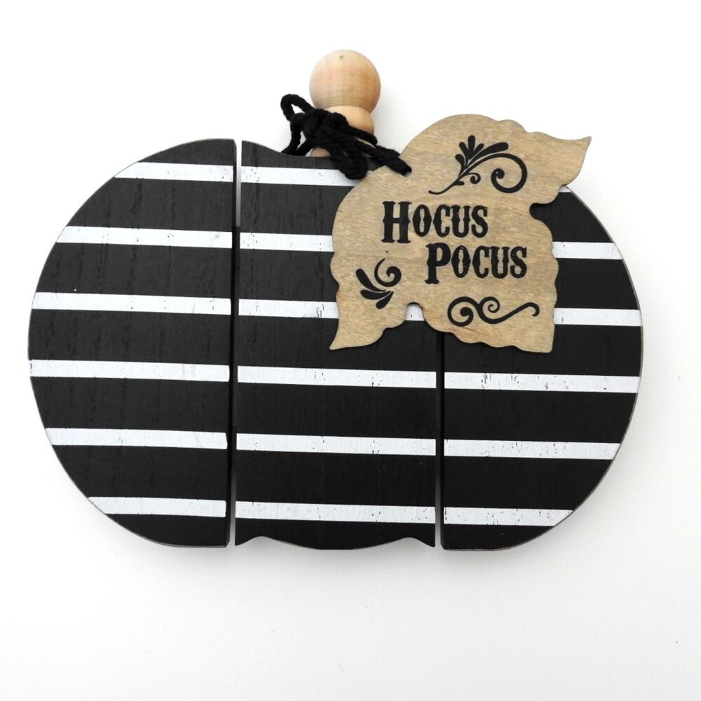 NWT Halloween Thanksgiving Pumpkin Tabletop or Wall Decor Hocus Pocus